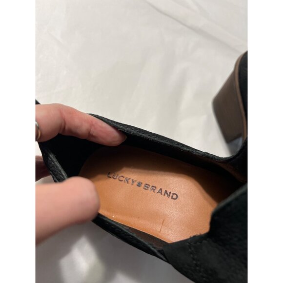 Lucky Brand Black Suede Pointed Toe Booties Size 9 - Picture 10 of 11